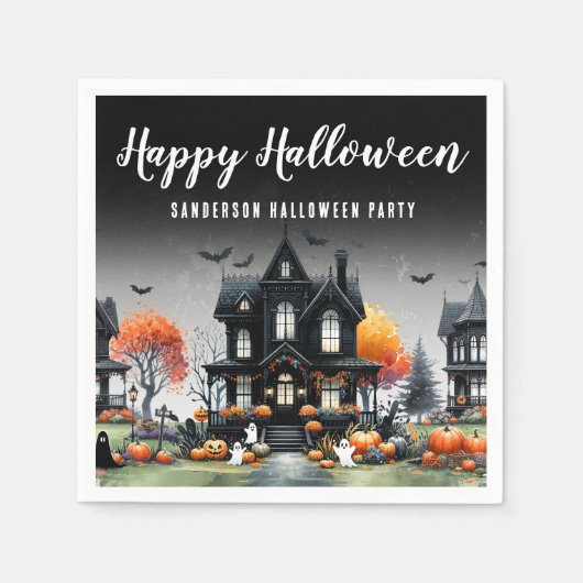 Spuk House Halloween Serviette (Vorderseite)