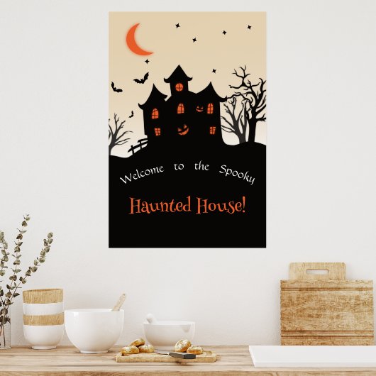 Spuk House Halloween Silhouet Foam Boards Poster (Küche)