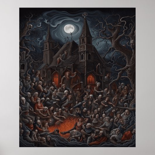 Spuk House Halloween Zombie Zombie Zusamme Poster (Vorne)