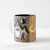 Spuk House Halloween Zweifarbige Tasse (Vorderseite Links)