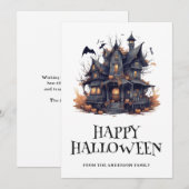 Spuk House Happy Halloween Card Feiertagskarte (Vorne/Hinten)