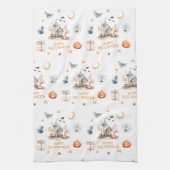 Spuk House Happy Halloween Geschirrtuch (Vertikal)