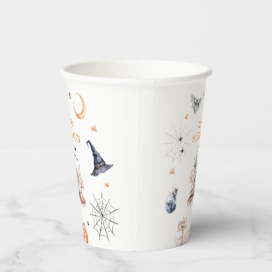 Spuk House Happy Halloween Pappbecher (Rechts)