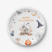 Spuk House Happy Halloween Pappteller (Vorderseite)