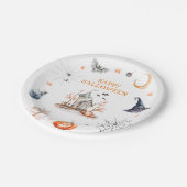 Spuk House Happy Halloween Pappteller (Schrägansicht)