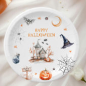 Spuk House Happy Halloween Pappteller