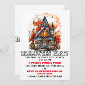 Spuk House Happy Halloween Party Einladungen (Vorne/Hinten)