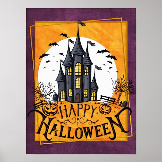 Spuk House Happy Halloween Poster (Vorne)