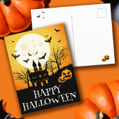 Spuk House Happy Halloween Postkarte