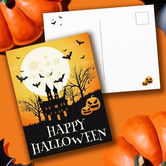 Spuk House Happy Halloween Postkarte