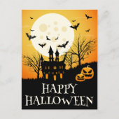 Spuk House Happy Halloween Postkarte (Vorderseite)