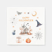 Spuk House Happy Halloween Serviette (Vorderseite)