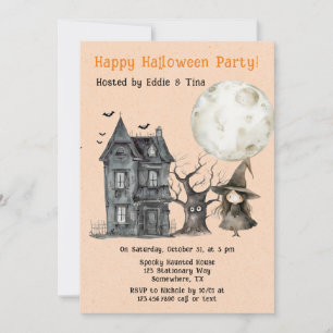 Spuk House Hexe Spooky Halloween-Party Einladung