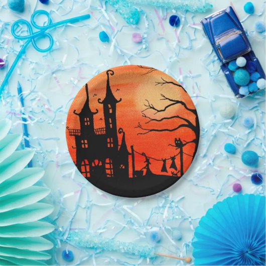 Spuk House Hexe wählt Papierdruckpapier-Teller Pappteller (Party)