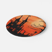 Spuk House Hexe wählt Papierdruckpapier-Teller Pappteller (Schrägansicht)