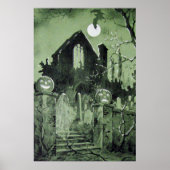 Spuk House Jack O' Lantern Ghost Moon Poster (Vorne)