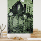 Spuk House Jack O' Lantern Ghost Moon Poster (Küche)