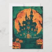 Spuk House Jack-O' Lanterns Halloween-Party Einladung (Rückseite)