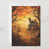 Spuk House Jack-o' Lanterns Halloween-Party Einladung (Rückseite)