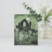 Spuk House Jack O'Lantern Ghost Bat Postkarte (Stehend Vorderseite)