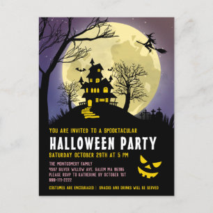 Spuk House Kids Halloween-Party Einladung Postkarte