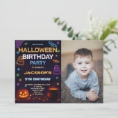 Spuk House Kindergeburtstag Einladung (Stehend Vorderseite)