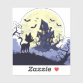 Spuk House Kitty - Spooky Halloween Aufkleber (Blatt)