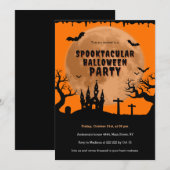 Spuk House Orange Moon Halloween Einladung (Vorne/Hinten)