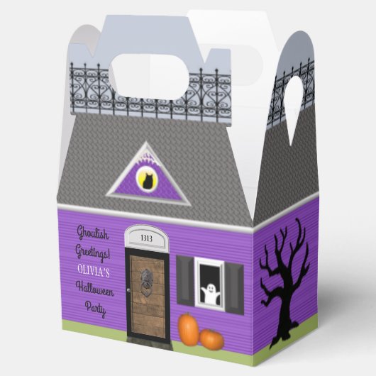 Spuk House Personalisiert Halloween Gefallen Box Geschenkschachtel (Geöffnet)
