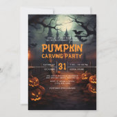 Spuk House Pumpkin Carving Halloween-Party Einladung (Vorderseite)