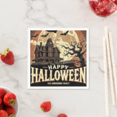 Spuk House Pumpkins Spooky Beängstigend Halloween Serviette (Beispiel)