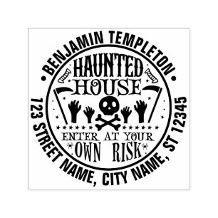 Spuk House Skull Crossbones Name Adresse Permastempel