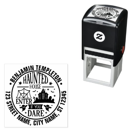 Spuk House Spider Webs Gespenster Name Adresse Permastempel (Beispiel)