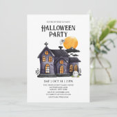 Spuk House Spooky Ghost Halloween-Party Einladung (Stehend Vorderseite)