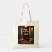 Spuk-House-Szene Personalisierte Halloween-Tasche Tragetasche (Rückseite)