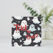 Spuk House Trick Leckerei Halloween Einladung (Stehend Vorderseite)