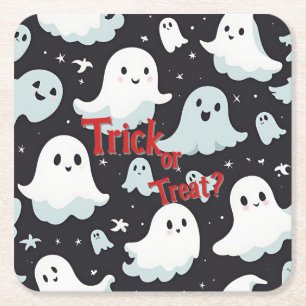 Spuk House Trick Leckerei Halloween Rechteckiger Pappuntersetzer