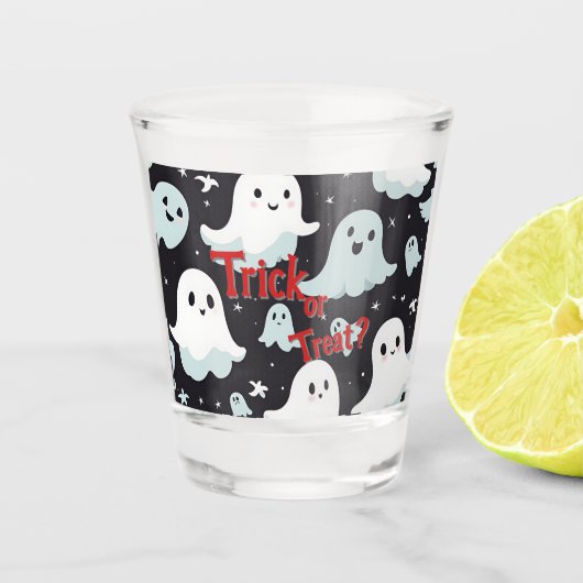 Spuk House Trick Leckerei Halloween Schnapsglas (Vorderseite)