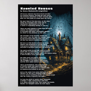 Spuk Houses Gedicht von Henry Wadsworth Longfellow Poster