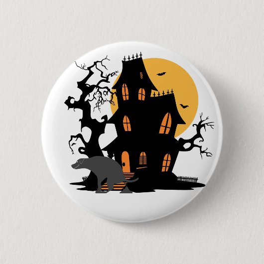 Spuk Howl: Pup Halloween Kackend Button (Vorderseite)