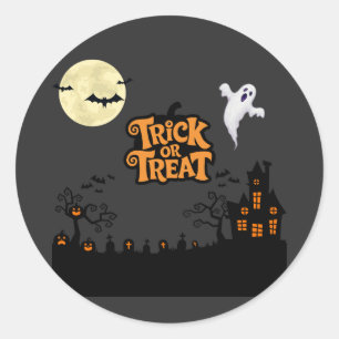 Spuk Hügel Klassische Halloween-House-Silhouette Runder Aufkleber