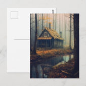 Spuk Hütte im Wald Postkarte (Vorne/Hinten)