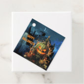 Spuk Kürbis und Herrenhaus Halloween Geschenkanhänger (Beispiel)
