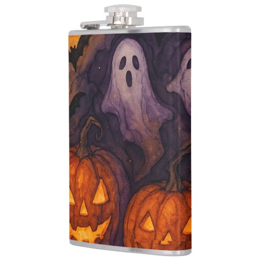 Spuk Kürbis und Spooky Night Flachmann (Links)