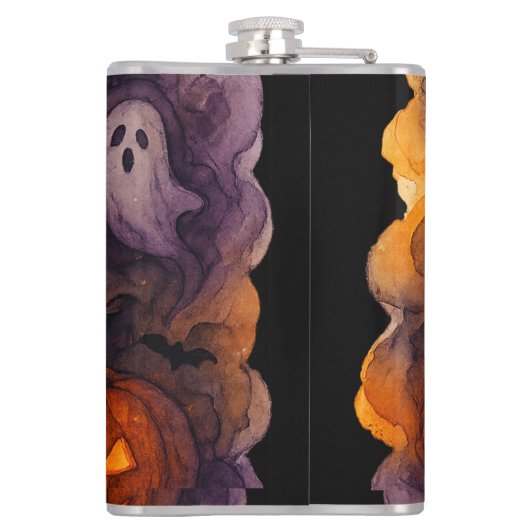 Spuk Kürbis und Spooky Night Flachmann (Rückseite)