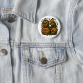 Spuk Kürbisfacen - graues Halloween Button (Beispiel)