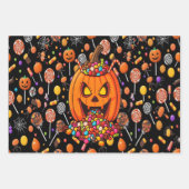 Spuk Kürbisgeschenk Wrap Black zu Halloween Geschenkpapier Set (Vorderseite 2)