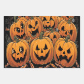 Spuk Kürbisgeschenk Wrap Black zu Halloween Geschenkpapier Set (Vorderseite)