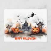 Spuk Kürbishexe Postkarte (Vorderseite)