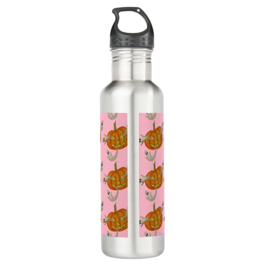 Spuk Kürbislaterne Edelstahlflasche (Rückseite)
